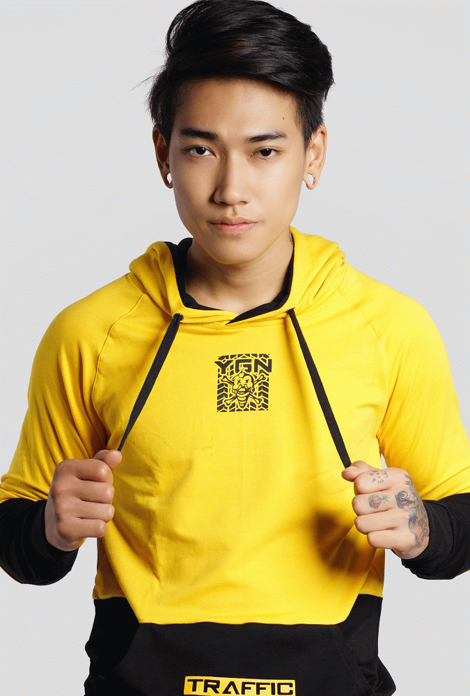 YGN Traffic Yellow and Black Hoodie boy